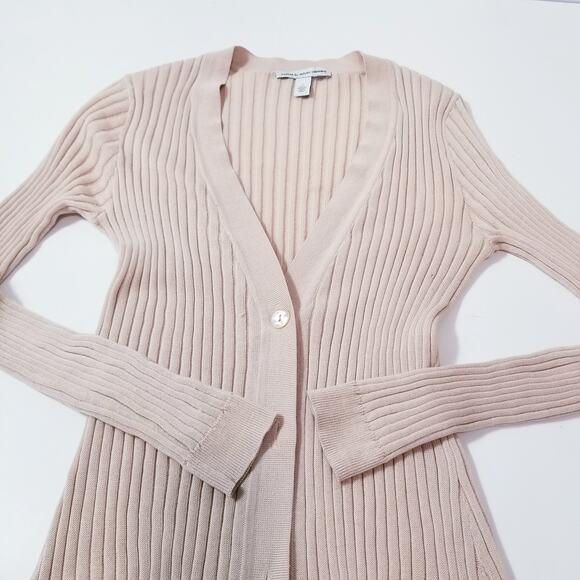Cotton by Autumn Cashmere Cream Rib Long Knit Cardigan - Picture 10 of 12
